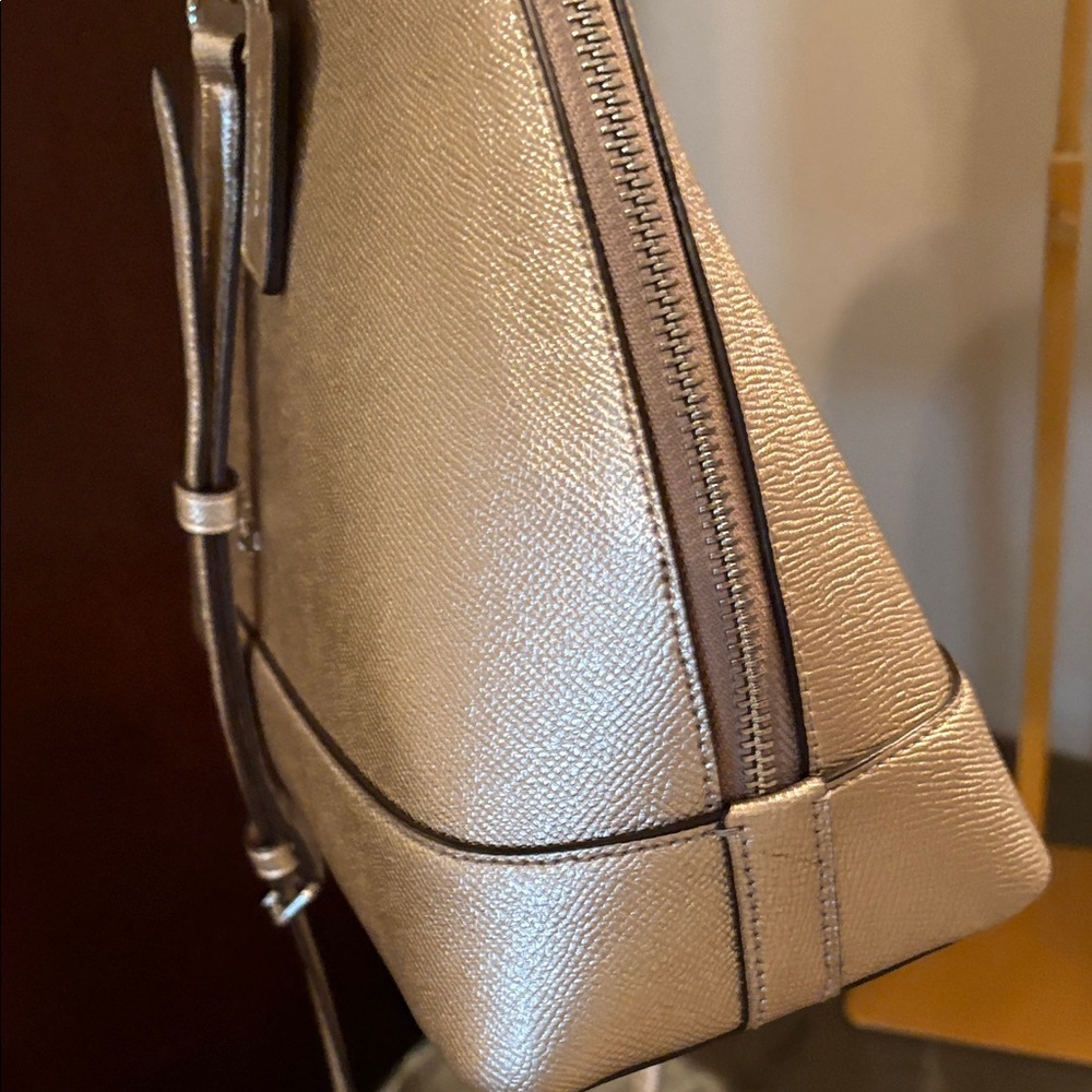 Coach Metallic Dome Satchel - Gold - Picture 8 of 16
